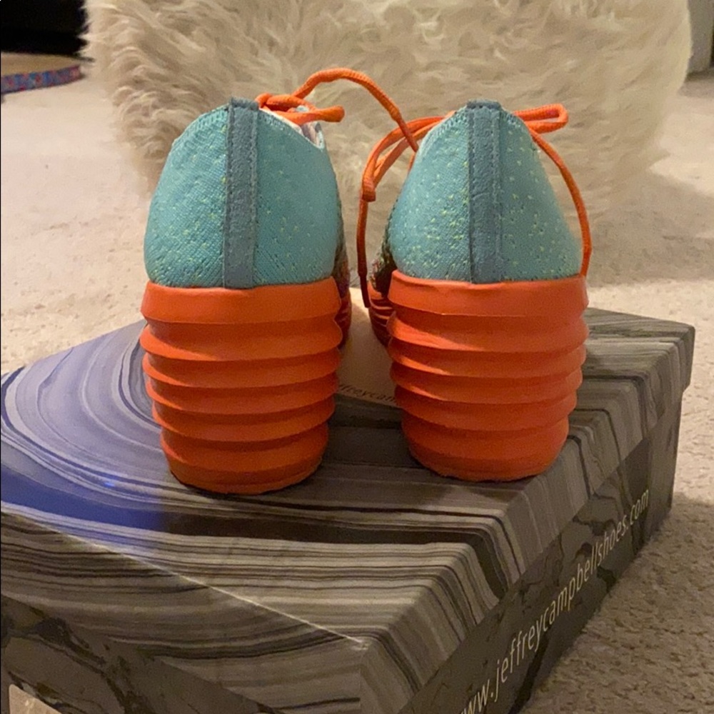 Jeffrey Campbell Inferma Sneaker Wedge Aq/Or 8.5 - Picture 3 of 5